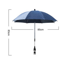 (85cm-Blue) Outdoor Stroller Folding Umbrella Uv Protection Sun Protection And Rain Protection Adjustable Universal Stroller Sunshade
