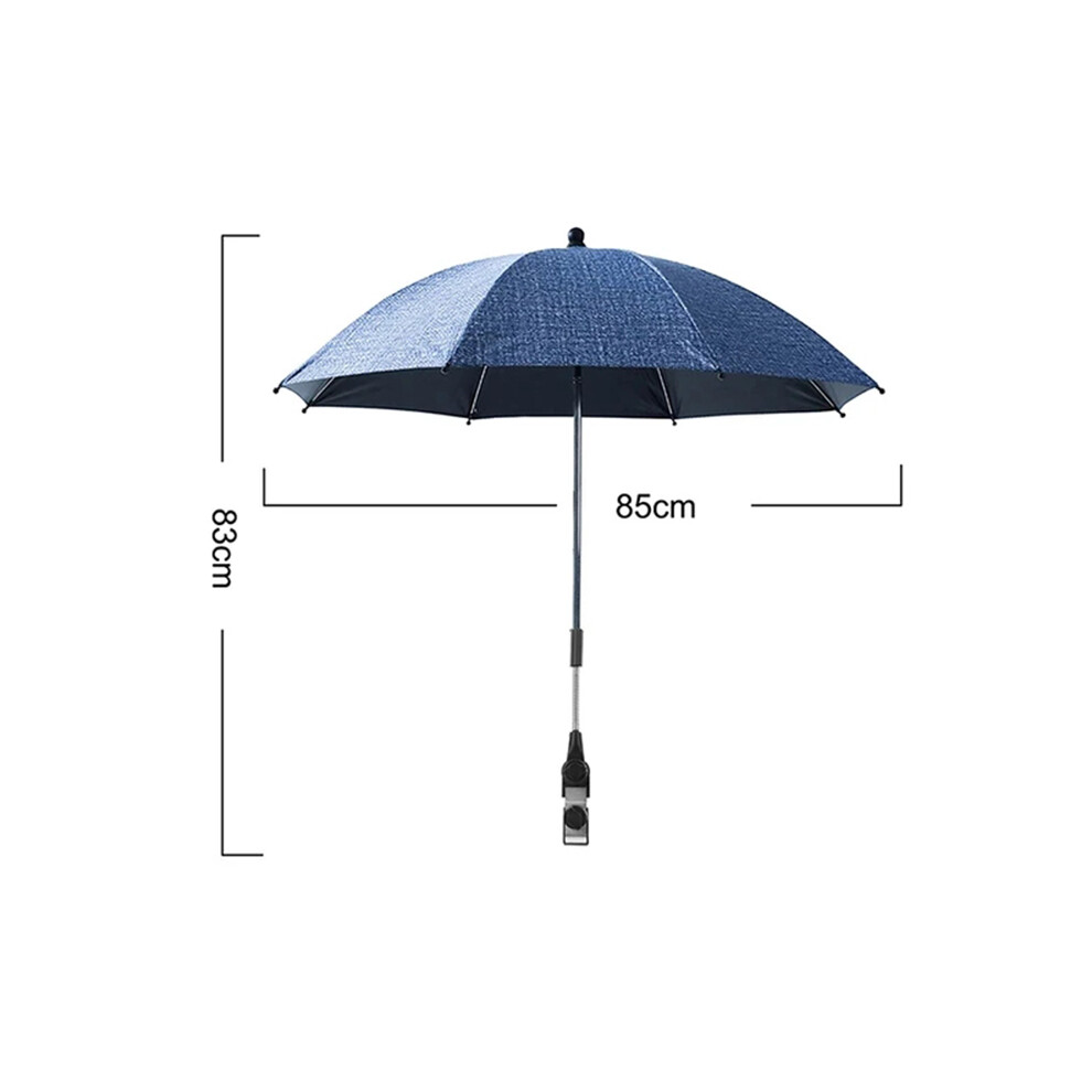 (85Cm-) Outdoor Stroller Folding Umbrella Uv Protection Sun Protection And Rain Protection Adjustable Universal Stroller Sunshade Blue Maxpower