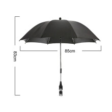 (85cm-Black) Outdoor Stroller Folding Umbrella Uv Protection Sun Protection And Rain Protection Adjustable Universal Stroller Sunshade