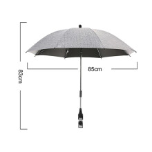 (85cm-Grey) Outdoor Stroller Folding Umbrella Uv Protection Sun Protection And Rain Protection Adjustable Universal Stroller Sunshade