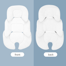 (White) Simple Solid Color Newborn Baby Stroller Seat Cushion Pushchair Mat Safety Protection Pad Car Mattress Infant Accessories