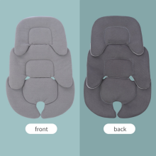 (Gray) Simple Solid Color Newborn Baby Stroller Seat Cushion Pushchair Mat Safety Protection Pad Car Mattress Infant Accessories