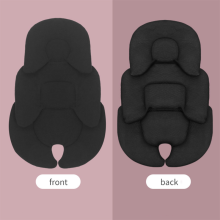 (Black) Simple Solid Color Newborn Baby Stroller Seat Cushion Pushchair Mat Safety Protection Pad Car Mattress Infant Accessories