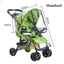 (Standard) EVA Baby Stroller Accessories Waterproof Rain Cover Transparent Wind Dust Shield Zipper Open For Pushchairs Raincoat