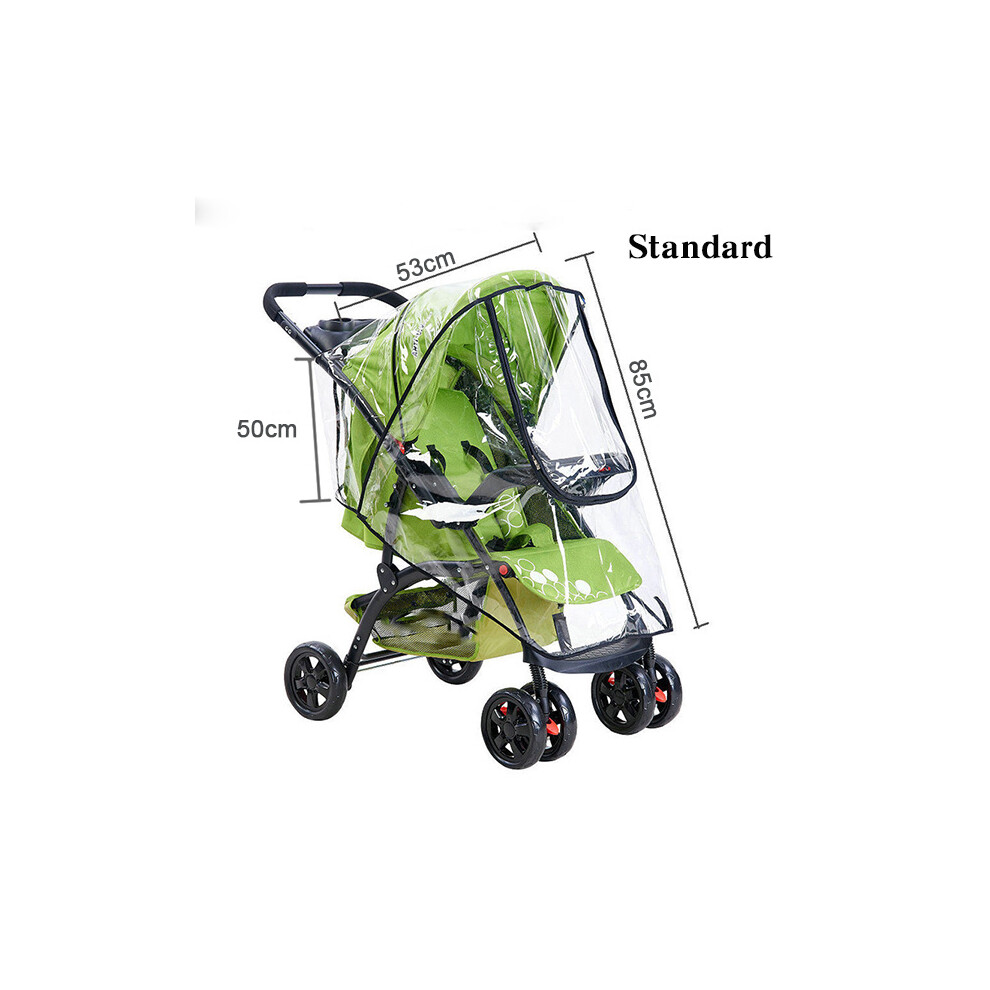 Maxpower (Standard) Eva Baby Stroller Accessories Waterproof Rain Cover Transparent Wind Dust Shield Zipper Open For Pushchairs Raincoat