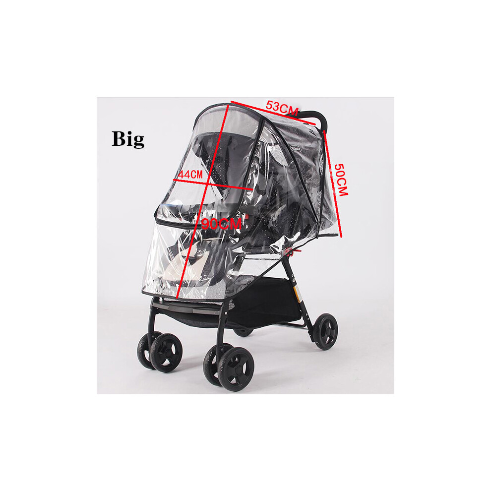 (Big) EVA Baby Stroller Accessories Waterproof Rain Cover Transparent Wind Dust Shield Zipper Open For Pushchairs Raincoat