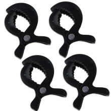 (Black 4 psc) Baby Colorful Car Seat Accessories Plastic Pushchair Toy Clip Pram Stroller Peg To Hook Cover Blanket Mosquito Net Clips