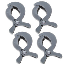 (Gray 4 psc) Baby Colorful Car Seat Accessories Plastic Pushchair Toy Clip Pram Stroller Peg To Hook Cover Blanket Mosquito Net Clips