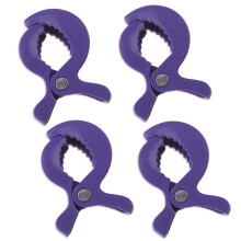 (Purple 4 psc) Baby Colorful Car Seat Accessories Plastic Pushchair Toy Clip Pram Stroller Peg To Hook Cover Blanket Mosquito Net Clips