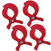 (Red 4 psc) Baby Colorful Car Seat Accessories Plastic Pushchair Toy Clip Pram Stroller Peg To Hook Cover Blanket Mosquito Net Clips