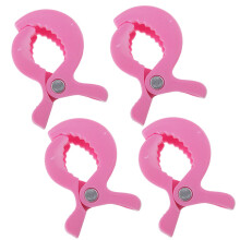(Rose 4 psc) Baby Colorful Car Seat Accessories Plastic Pushchair Toy Clip Pram Stroller Peg To Hook Cover Blanket Mosquito Net Clips