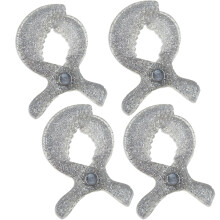 (Silver 4 psc) Baby Colorful Car Seat Accessories Plastic Pushchair Toy Clip Pram Stroller Peg To Hook Cover Blanket Mosquito Net Clips