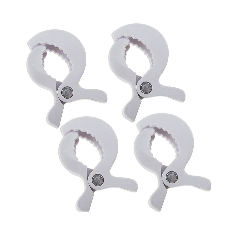 Photos - Climbing Gear MAXPOWER  Baby Colorful Car Seat Accessories Plastic Pushchair Toy Clip Pram Stroller Peg To Hook Cover Blanket Mosquito (White 4 psc)