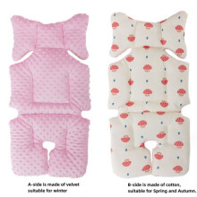(Pink) Stroller doudou velvet double-sided cushion skating baby talisman fall and winter thickened warm cotton cushion