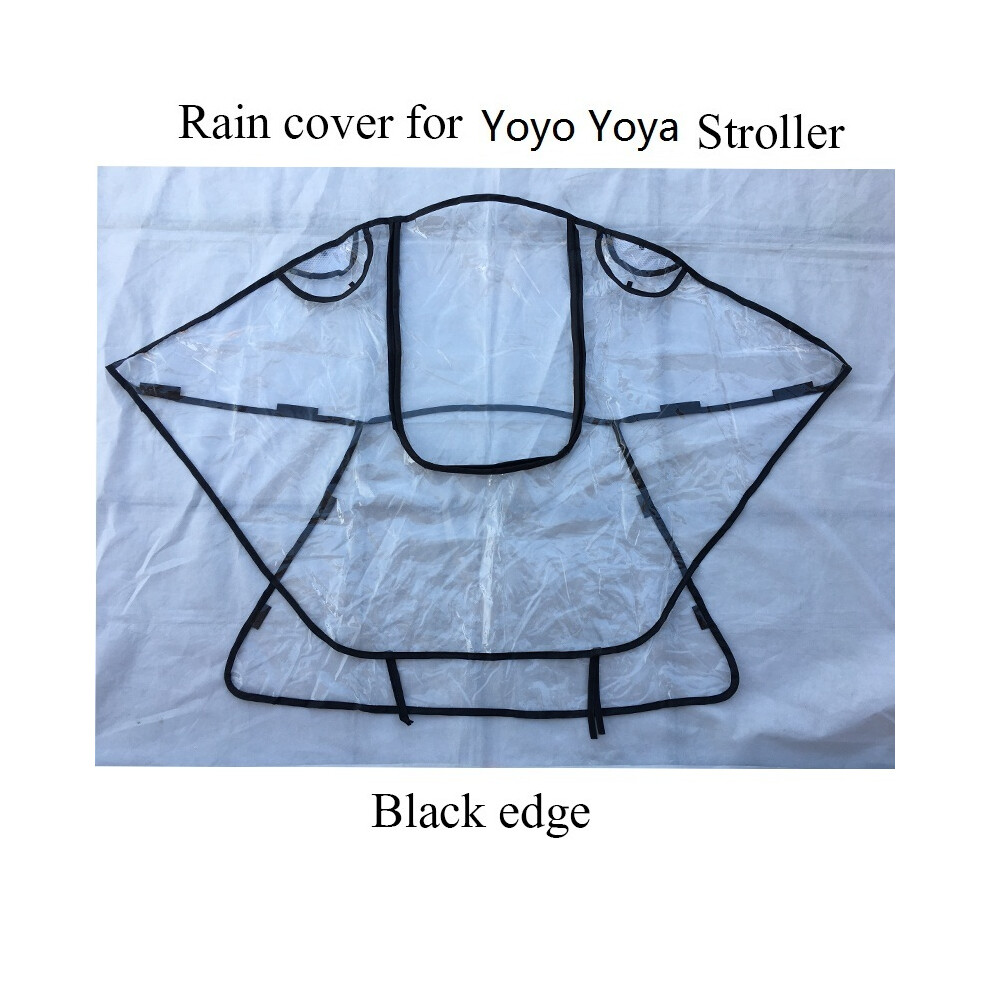 (Black edge raicoat) MomTan  Universal Stroller  EVA Raincoat Rain Cover Weather protection For 98% strollers , Waterprood zipprer windows