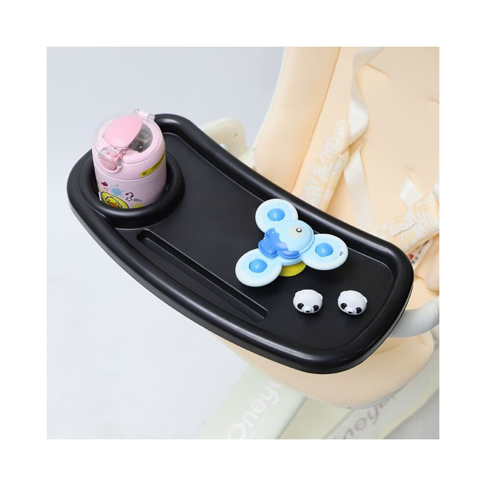 (black) Universal Baby Stroller Snack Tray Childrens Cart Pram Dinner Table Milk Bottle Cup And Phone Holder Accessories For Traveling