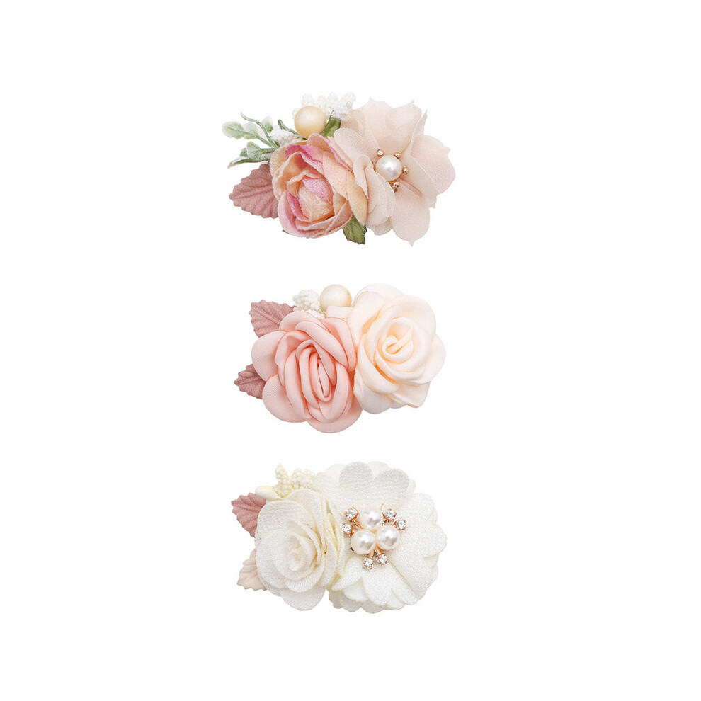 Maxpower (2, 3 Pcs Set) Baby Accessories Princess Flower Hairpins For Baby And Little Girl Imitation Headdress Kids Princess Hair Accessories 3