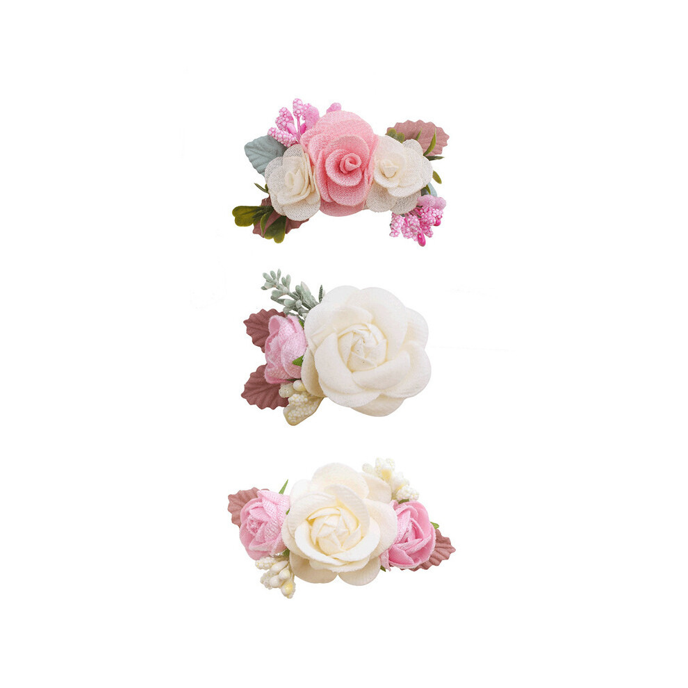 Maxpower (7, 3 Pcs Set) Baby Accessories Princess Flower Hairpins For Baby And Little Girl Imitation Headdress Kids Princess Hair Accessories 3
