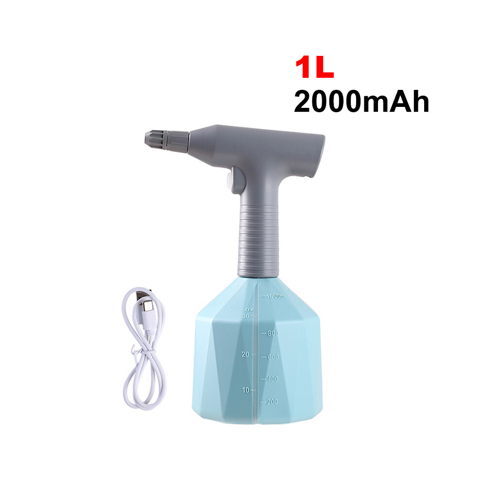 (Blue 1L) 5L Electric Sprayer Garden Automatic Atomization USB Rechargeable Plant Sprayer Bottle Sprinkler Watering Can Garden Irrigation