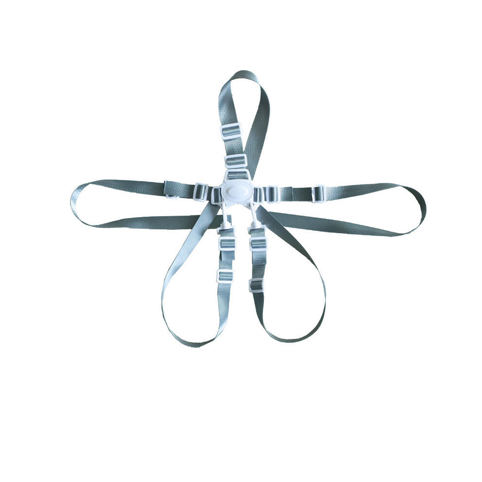 (White universal) Universal Baby High Chair Harness Baby 5-Point Harness Safety Belt For Stroller Pram Children Kid Pushchair Child Dining
