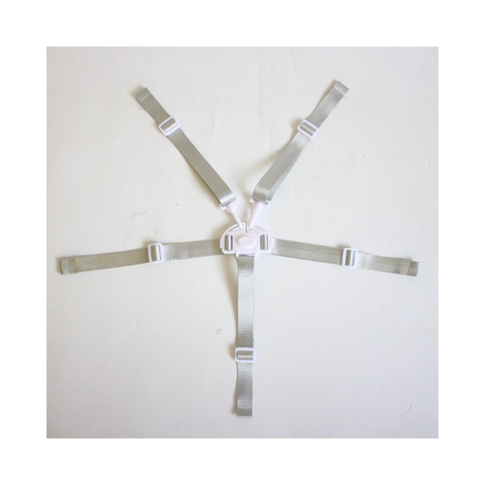 (White push-button) Universal Baby High Chair Harness Baby 5-Point Harness Safety Belt For Stroller Pram Children Kid Pushchair Child Dining-image-OPC-PG8NVDS-NEW