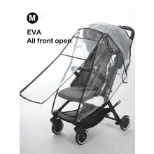 (black M) Baby stroller accessories waterproof and rainproof cover transparent windproof and dustproof opened for baby stroller raincoats