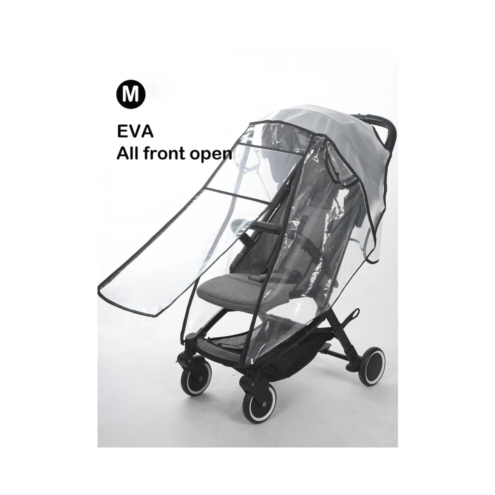 (black M) Baby stroller accessories waterproof and rainproof cover transparent windproof and dustproof opened for baby stroller raincoats