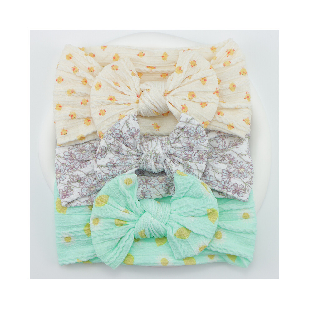 (C16) 3Pcs Knit Bows Baby Headbands Lot Newborn Baby Girl Headband Set Elastic Nylon Children Turban Kids infant Baby Hair Accessories