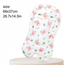 (Pink Bunny) Baby Stroller Seat Cushion Kids Cotton Breathable Prams Cart Mat Pushchair Soft Mattress Infant Pad Travel Stroller Accessories