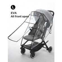 (black L) Baby stroller accessories waterproof and rainproof cover transparent windproof and dustproof opened for baby stroller raincoats