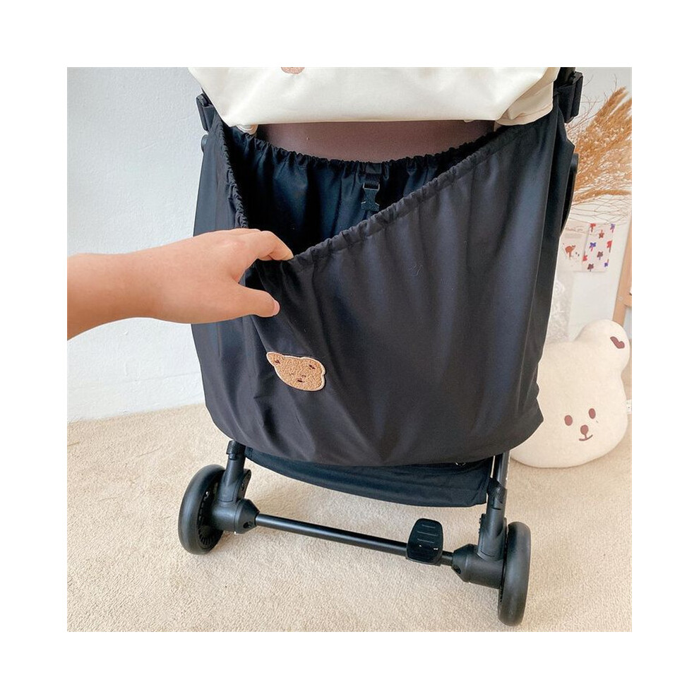 (Black bear) Reusable Washable Baby Milk Bottle Diapers Pouch Outdoor Travel Stroller Hanging Storage Organizer Nappy Storage Bag