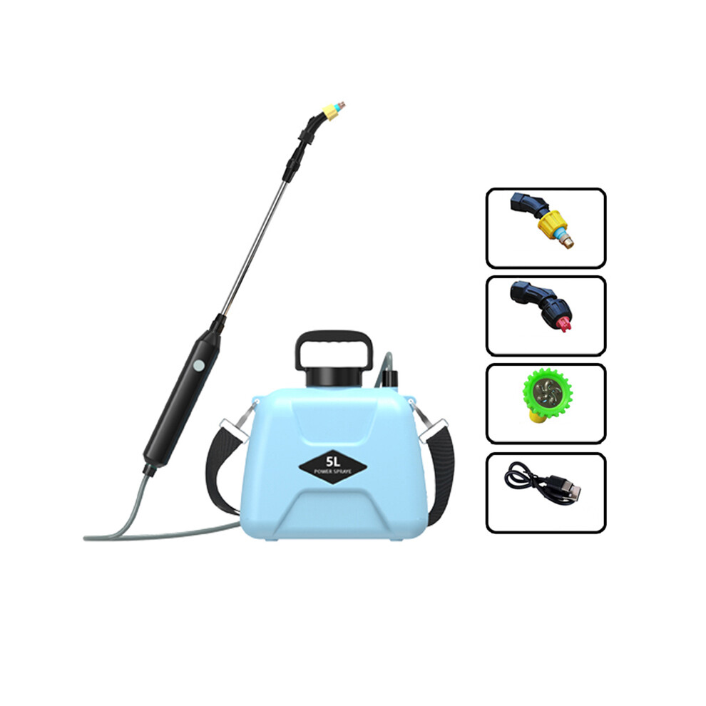 (A) Shoulder Style Electric Sprayer 5L Power Watering Can With Spray Gun Automatic Garden Plant Mister USB  Charging Irrigation
