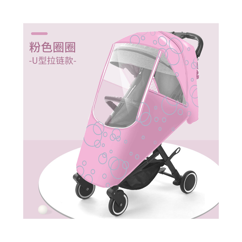 (Pink) Baby Universal Waterproof Winter Thicken Rain Cover Wind Dust Shield Full Raincoat for Baby Stroller Accessories Pushchairs