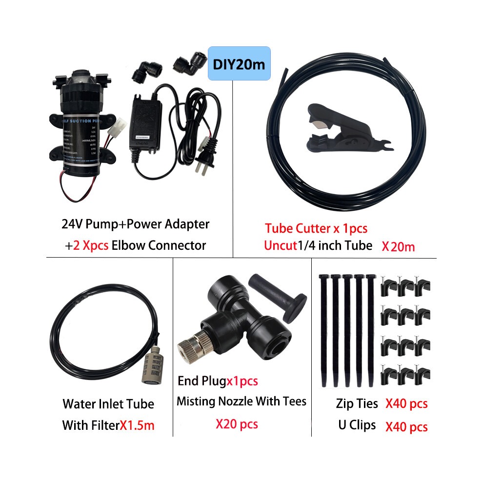 Photos - Other for Irrigation MAXPOWER  New Quiet Garden Water Mist Spray Electric Electric Diaphragm Pump Kit Greenhouse Irrigation Outdoor Misting (DIY 20m slip)