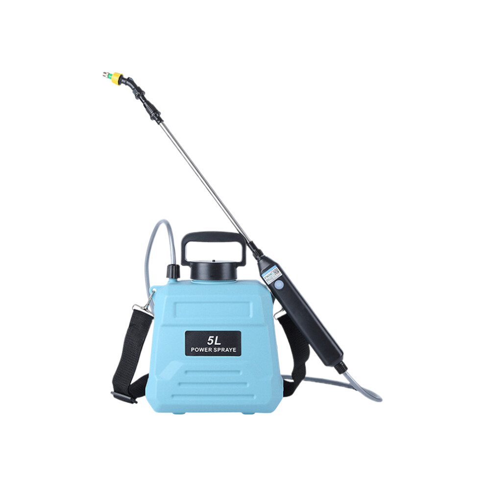 (Blue) 1.35 Gallon/5L Battery Powered Sprayer with 3 Mist Nozzles Electric Sprayer with USB Rechargeable Handle Garden Sprayer