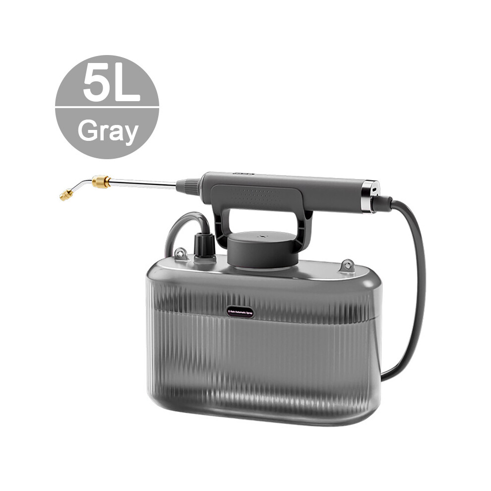 (5L-Gray) 5L Garden Electric Sprayer High-Voltage Mini Electric Spray Kettle For Agricultural Spraying Disinfection Watering Flowers