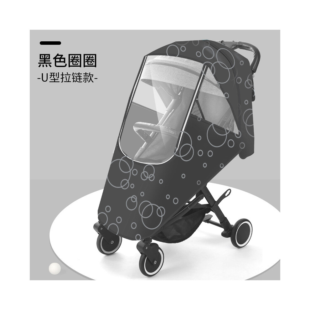 (Black) Baby Universal Waterproof Winter Thicken Rain Cover Wind Dust Shield Full Raincoat for Baby Stroller Accessories Pushchairs