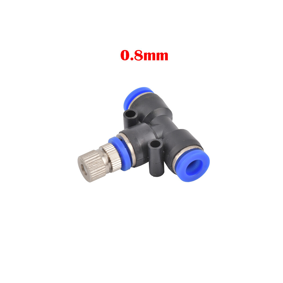 (Caliber 0.8mm) 5Pcs Low Pressure Water Fog Sprayer Misting Cooling System Atomizing Nozzles 6mm Pneumatic Fitting Pipe Connector Garden