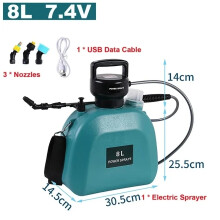 (8L-7.4V-Green) Garden Electric Sprayer Agricultural Electric Sprayer With Spray Nozzles Gardening Watering Flowers Agricultural Disinfecting