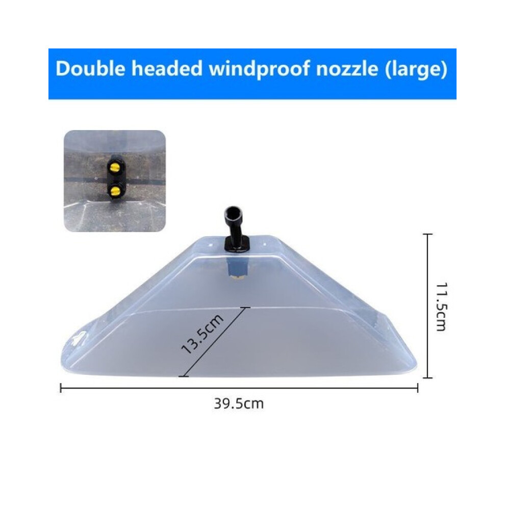 (Double head Large) Garden Windproof Sprayer Power Sprinkler Cover Transparent Fan-type Atomizing Nozzle for Agricultural Irrigation Supplies