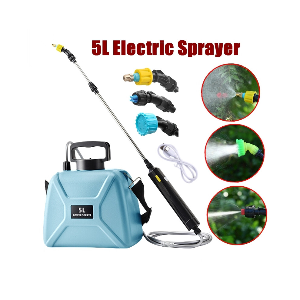 Maxpower (5L) 5L Agricultural Electric Sprayer Garden Automatic Atomizer Spray Usb Rechargeable Garden Irrigation Tool Power Sprayer Blue/Green