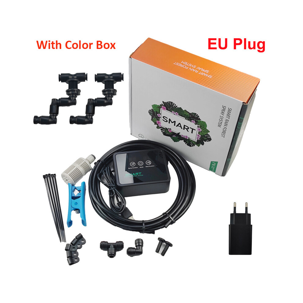 (EU Plug) Intelligent Reptile Fogger Electronic Humidifier Timer Automatic Mist System Rainforest Water Spray Control Sprinkler Terrariums