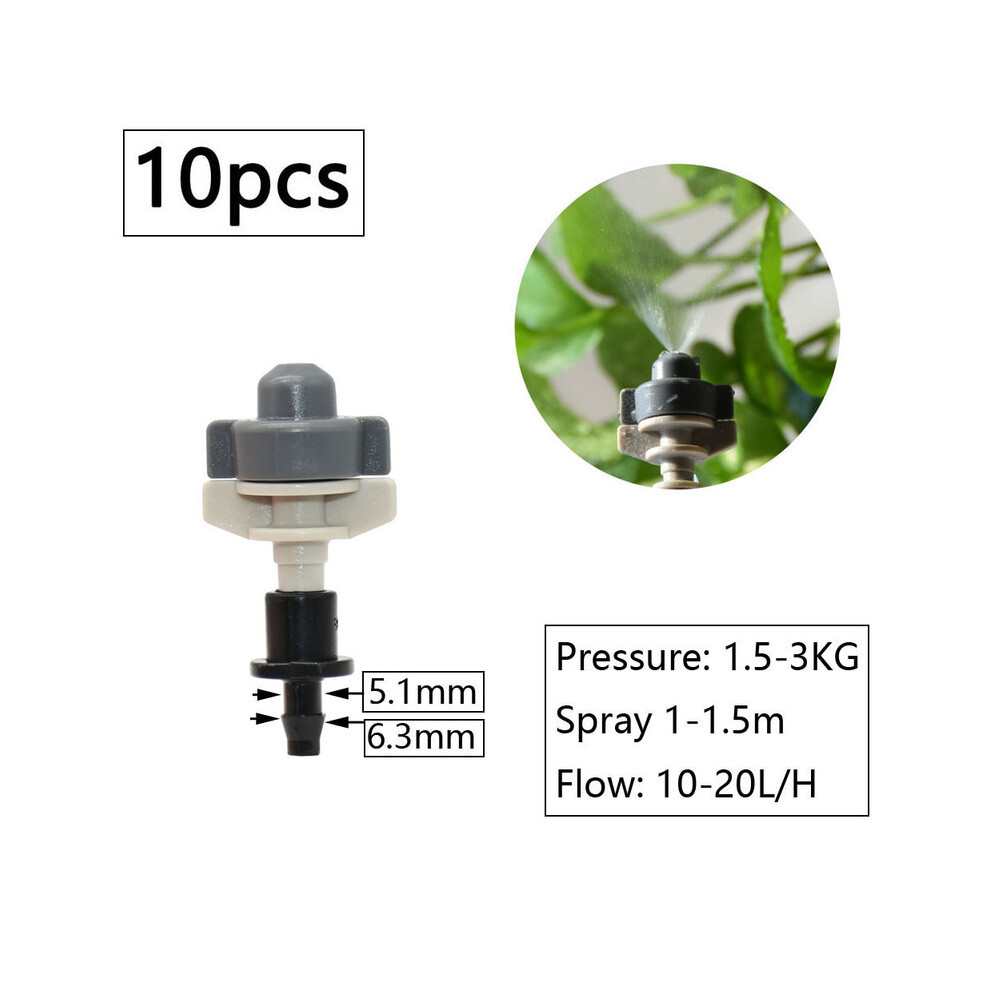 Maxpower (V) 1/4Inch Misting Nozzle Dripper Watering Sprayer Atomizing Sprinkler Garden Irrigation System With Hose Tee Barb Thread Connector