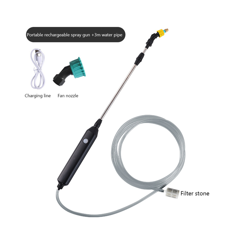 (as shown) Portable Electric Gardening Sprayer Irrigation Tool USB  Rechargeable Telescopic Handle with 3M Tube for Yard Plant