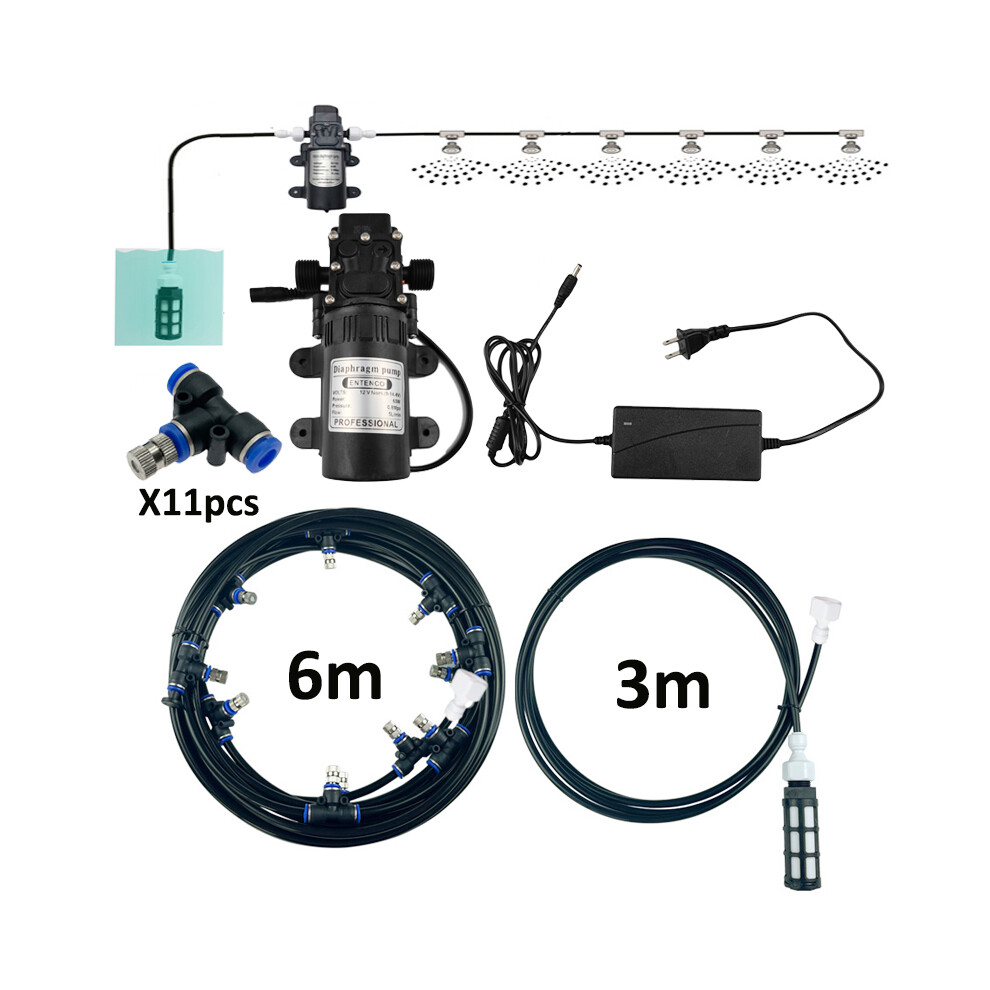 (9m kit) Electric Sprayer Plant Mister Water Nebulizer Garden Outdoor Patio Atomizer For Flowers Sprinkler Summer Cooling