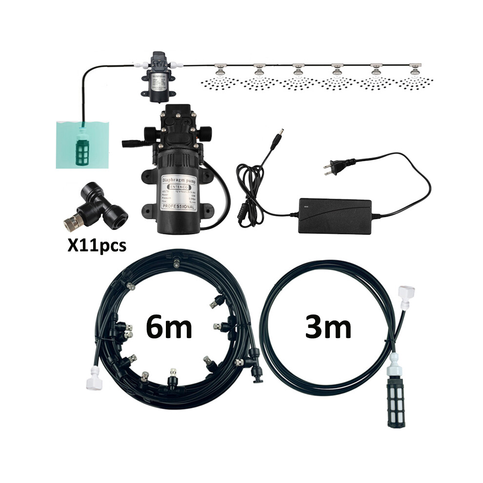 (9M) Water Mist Atomizer Electric Sprayer Misting Cooling System Garden Nebulizers Water Fog Plant Mister Nozzles