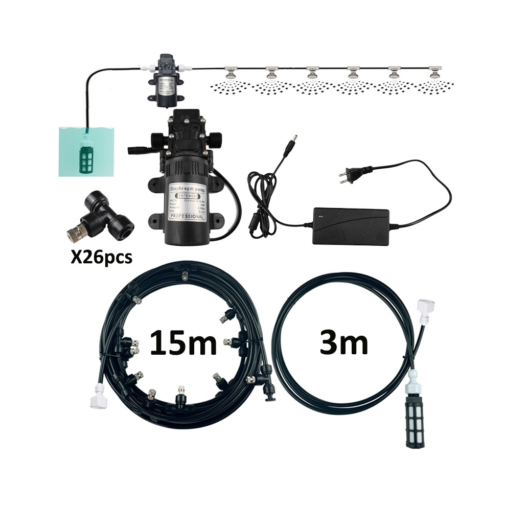 (18M) Water Mist Atomizer Electric Sprayer Misting Cooling System Garden Nebulizers Water Fog Plant Mister Nozzles