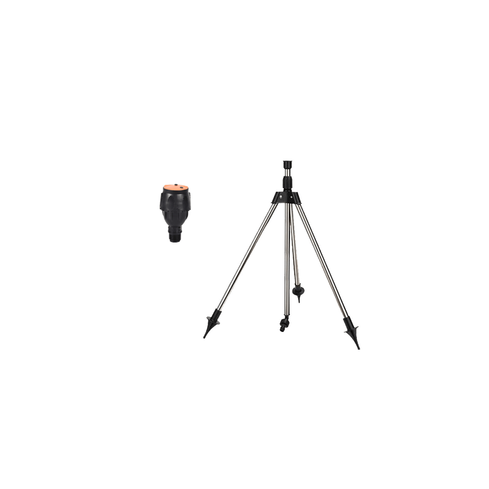 (1 Set) 360 Rotary Irrigation Sprinkler Head With Tripod Telescopic Support Automatic Rotating Sprayer Garden Lawn Watering Sprinkler