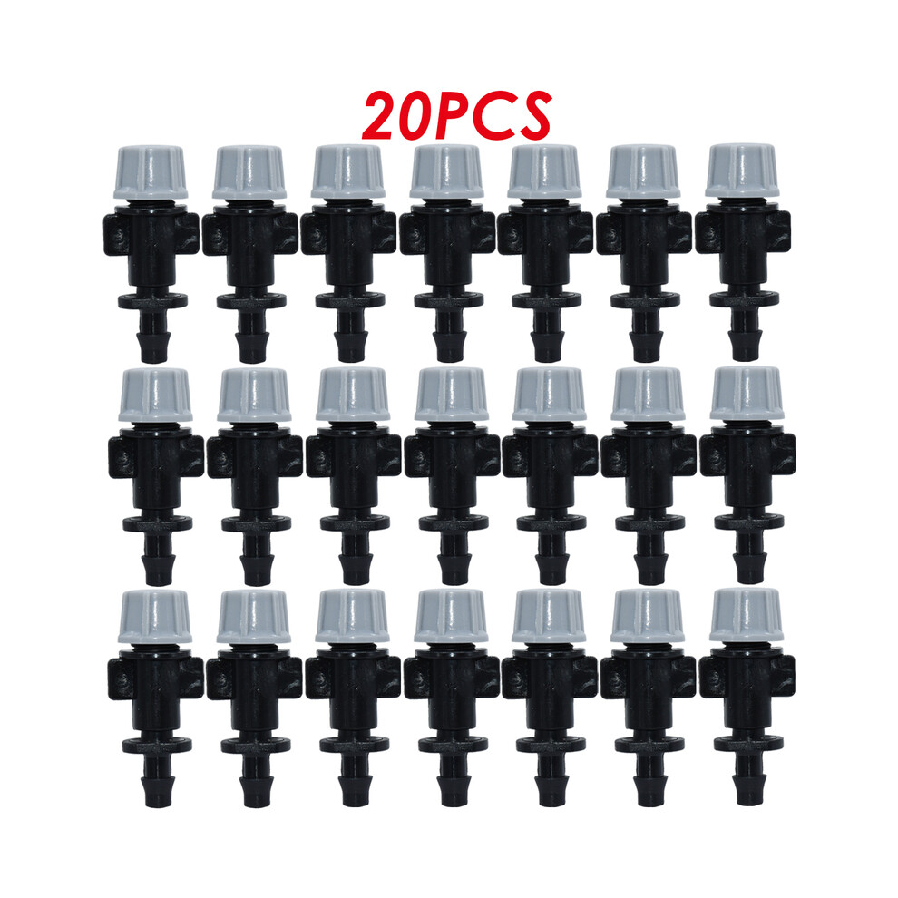 (KSL01-015-20PCS) KESLA 20PC Micro Drip Irrigation Misting Nozzle Emitter Atomizing Sprayer & 4/7mm Barbed 6mm Tee Connector Sprinkler Greenhouse