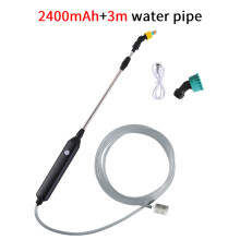 (2400mAh 3m pipe) Garden Watering Spray Gun Automatic Electric Sprayer Nozzle Sprinkler Garden Plant Mister Watering Spray Gun Irrigation